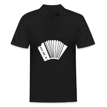 Geschenk Akkordeon Silhouette Volksmusik Musiker - Männer Poloshirt - Schwarz - Vorne - Kai (181cm)