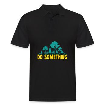 Do something Vegan Spruch Geschenk Pflanzen - Männer Poloshirt - Schwarz - Vorne - Kai (181cm)
