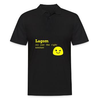 Lagom just the right amount Swedish gift - Men's Polo Shirt - black - Front - Kai (181cm)