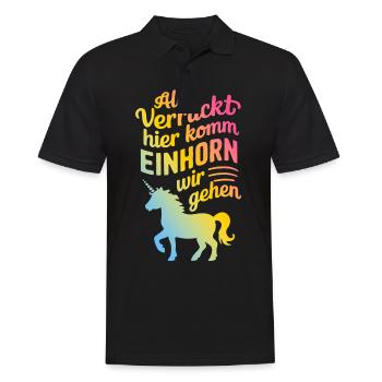 Unicorn Unicorns Mythical Creatures Mystical - Men's Polo Shirt - black - Front - Kai (181cm)