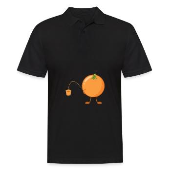 Orange pipi pisse drôle fruit jus d'orange jus - Polo Homme - noir - Devant - Kai (181cm)