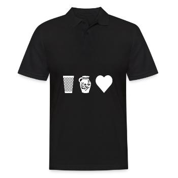 Herz Äppelwoi Apfelwein Hessen Hessisch Babbel - Männer Poloshirt - Schwarz - Vorne - Kai (181cm)