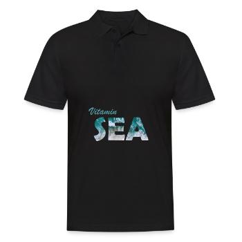 Vitamin Sea Meer Reisen Urlaub Strand Segeln - Männer Poloshirt - Schwarz - Vorne - Kai (181cm)