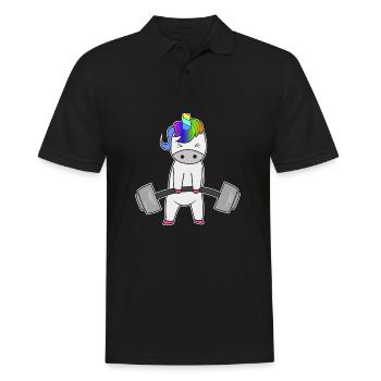 Cadeau d'entraînement de musculation haltère Licorne - Polo Homme - noir - Devant - Kai (181cm)