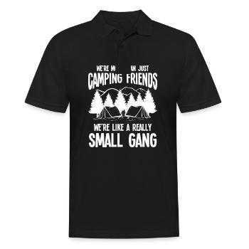 Camping Friends Camper Gang Tent Tenting Gift Idea - Men's Polo Shirt - black - Front - Kai (181cm)
