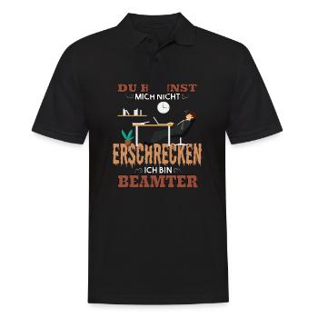 Beamter Du Kannst Mich Nicht Erschrecken - Männer Poloshirt - Schwarz - Vorne - Kai (181cm)
