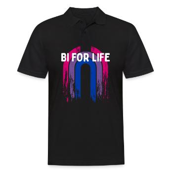 Bi for Life Bisexual LGBTQ Bi Pride LGBT Gay - Men's Polo Shirt - black - Front - Kai (181cm)