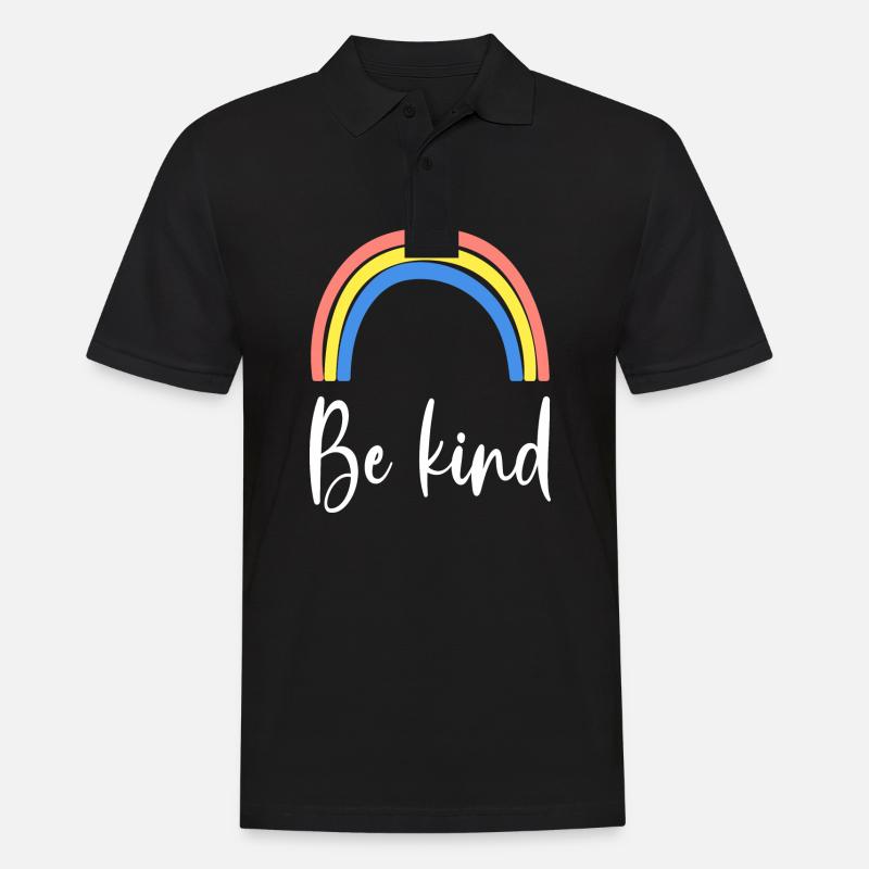 Be Kind Rainbow - Männer Poloshirt - Schwarz