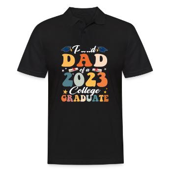 Fier papa d’un diplômé 2023, famille de graduation - Polo Homme - noir - Devant - Kai (181cm)