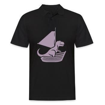 Cool Summer Sailboat T-Rex Silhouette - Men's Polo Shirt - black - Front - Kai (181cm)