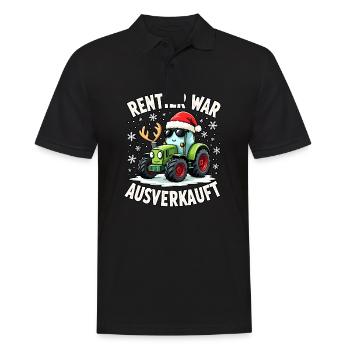 traktor Rentier war ausverkauft - Männer Poloshirt - Schwarz - Vorne - Kai (181cm)