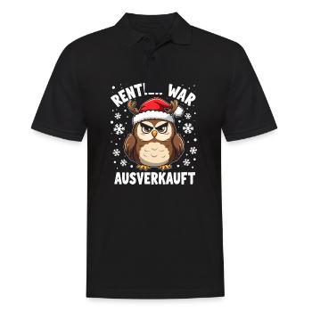 Eule Rentier war ausverkauft - Männer Poloshirt - Schwarz - Vorne - Kai (181cm)