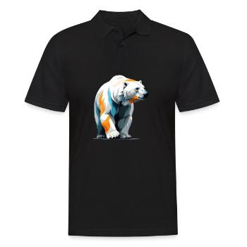 Eisbär Vektor Kunst mit lebendiger Illustration - Männer Poloshirt - Schwarz - Vorne - Kai (181cm)