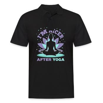 Drôle Yoga Méditation Chakra Jeu de mots - Polo Homme - noir - Devant - Kai (181cm)