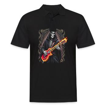 Grim Reaper avec guitare électrique Rock Heavy Metal - Polo Homme - noir - Devant - Kai (181cm)