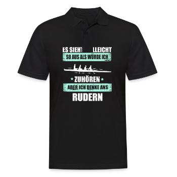 Rudern Ruderer Ruderboot Paddeln Sportart - Männer Poloshirt - Schwarz - Vorne - Kai (181cm)