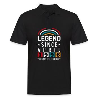 1996 Legend Since Birthday Gift April - Men's Polo Shirt - black - Front - Kai (181cm)