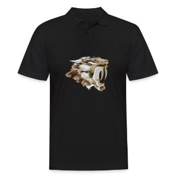 Säbelzahntiger Säbelzahn Raubkatze - Männer Poloshirt - Schwarz - Vorne - Kai (181cm)