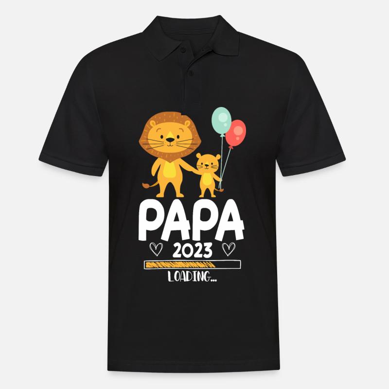Papa 2023 Loading - Männer Poloshirt - Schwarz