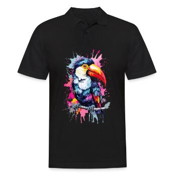 Tucan Oiseau Coloré - Polo Homme - noir - Devant - Kai (181cm)