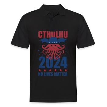 Cthulhu 2024 - Politischer Wahlkampf ohne Leben - Männer Poloshirt - Schwarz - Vorne - Kai (181cm)