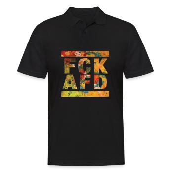 FCK AFD - Montrer l’exemple contre la droite, contre les nazis - Polo Homme - noir - Devant - Kai (181cm)