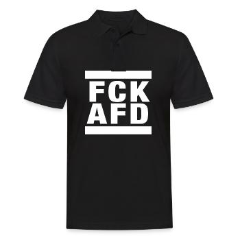FCK AFD - Montrer l’exemple contre la droite, contre les nazis - Polo Homme - noir - Devant - Kai (181cm)