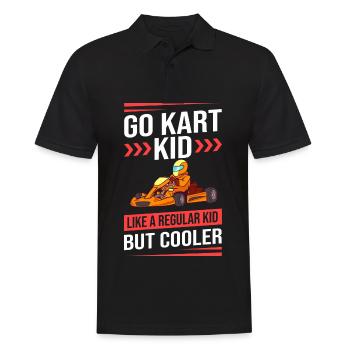 Go Kart Racing Indoor Karting Kartsport Kartbahn - Männer Poloshirt - Schwarz - Vorne - Kai (181cm)