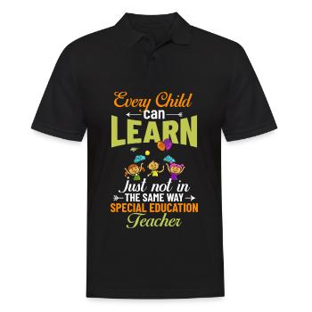 Special education Special education Promoting special needs - Men's Polo Shirt - black - Front - Kai (181cm)