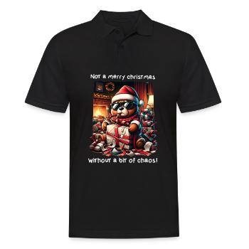 Weihnachten Stress Chaos Hektik Lustiges Meme - Männer Poloshirt - Schwarz - Vorne - Kai (181cm)