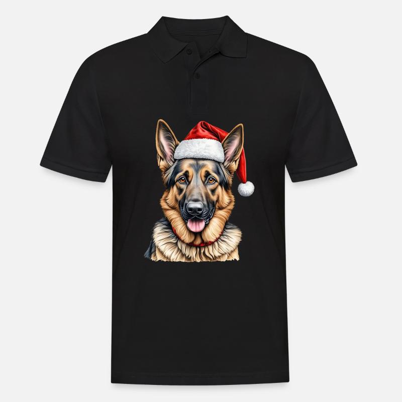 Weihnachten Deutscher Schäferhund - Männer Poloshirt - Schwarz