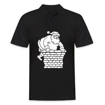 Silhouette du Père Noël Minimaliste - Polo Homme - noir - Devant - Kai (181cm)