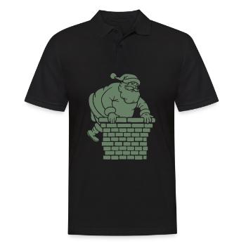 Silhouette du Père Noël Minimaliste - Polo Homme - noir - Devant - Kai (181cm)