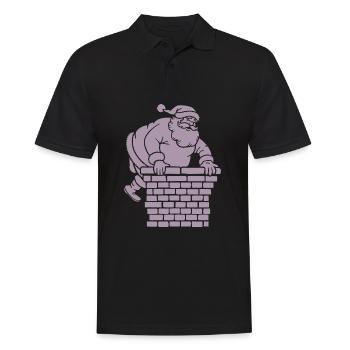 Silhouette du Père Noël Minimaliste - Polo Homme - noir - Devant - Kai (181cm)