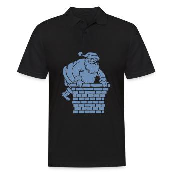 Silhouette du Père Noël Minimaliste - Polo Homme - noir - Devant - Kai (181cm)