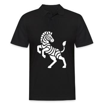 Zebra Silhouette Art Piece Minimal Design - Men's Polo Shirt - black - Front - Kai (181cm)