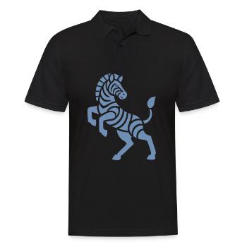 Zebra Silhouette Art Piece Minimal Design - Men's Polo Shirt - black - Front - Kai (181cm)