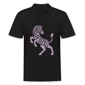 Zebra Silhouette Art Piece Minimal Design - Men's Polo Shirt - black - Front - Kai (181cm)
