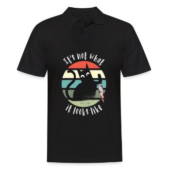 It's not what it looks like, Cat with knife - Men's Polo Shirt - black - Front - Kai (181cm)