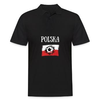 pologne foot humour football polonais polska homme - Polo Homme - noir - Devant - Kai (181cm)