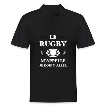 rugby m'appelle humour rugbyman homme cadeau drole - Polo Homme - noir - Devant - Kai (181cm)