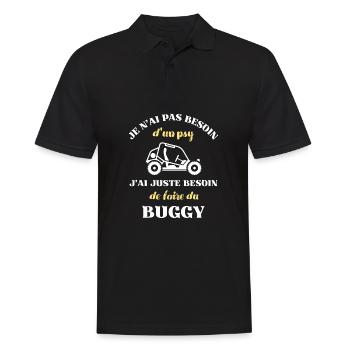 besoin psy buggy humour buggy homme personnalisé - Polo Homme - noir - Devant - Kai (181cm)