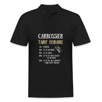 tarif horaire carrossier homme humour carrosserie - Polo Homme - noir - Devant - Kai (181cm)