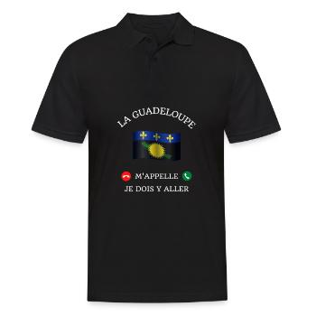 guadeloupe m'appelle humour guadeloupéen homme - Polo Homme - noir - Devant - Kai (181cm)
