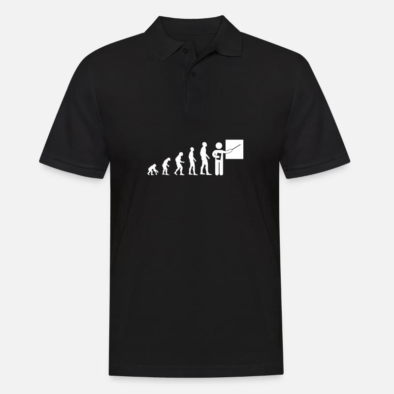 evolution prof humour professeur instituteur drole - Polo Homme - noir