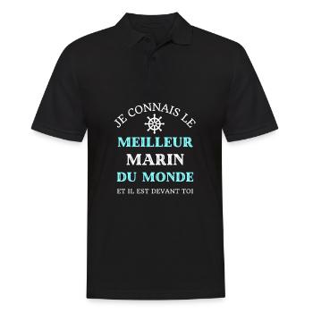 meilleur marin du monde humour bateau navire homme - Polo Homme - noir - Devant - Kai (181cm)