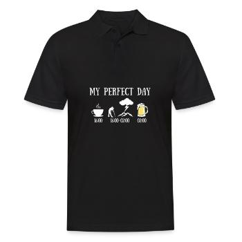 Perfect Day Storm Chaser Beer Humor Thunderstorm - Men's Polo Shirt - black - Front - Kai (181cm)
