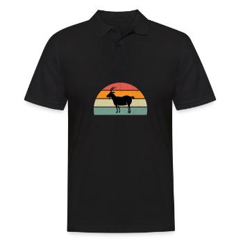 Chevre man vintage personalisierte ardeche retro - Männer Poloshirt - Schwarz - Vorne - Kai (181cm)
