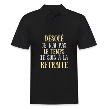 jai pas le temps je suis à la retraite homme drole - Polo Homme - noir - Devant - Kai (181cm)