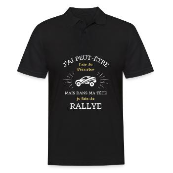 dans ma tete rallye automobile homme humour cadeau - Polo Homme - noir - Devant - Kai (181cm)